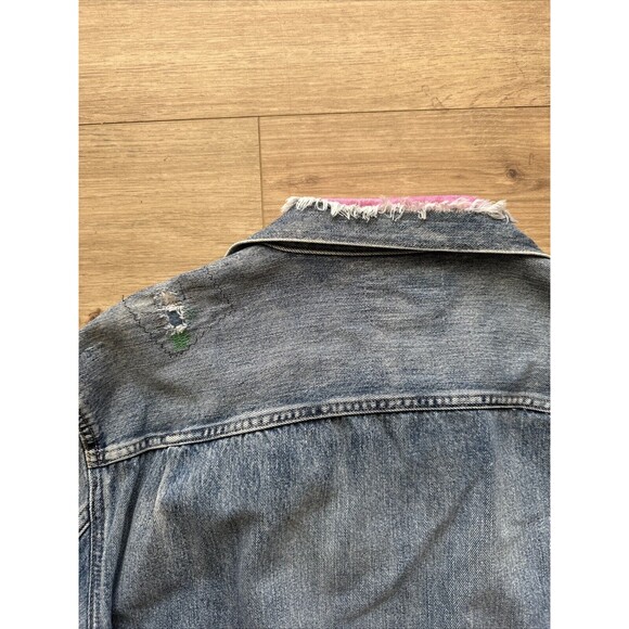 POLO RALPH LAUREN Men’s RENTON Striped Patch Denim Jean Jacket distressed serape - Picture 12 of 12